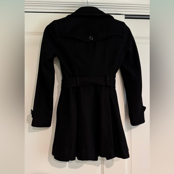 Black Belted pinch waist Peacoat EUC - Picture 6 of 7